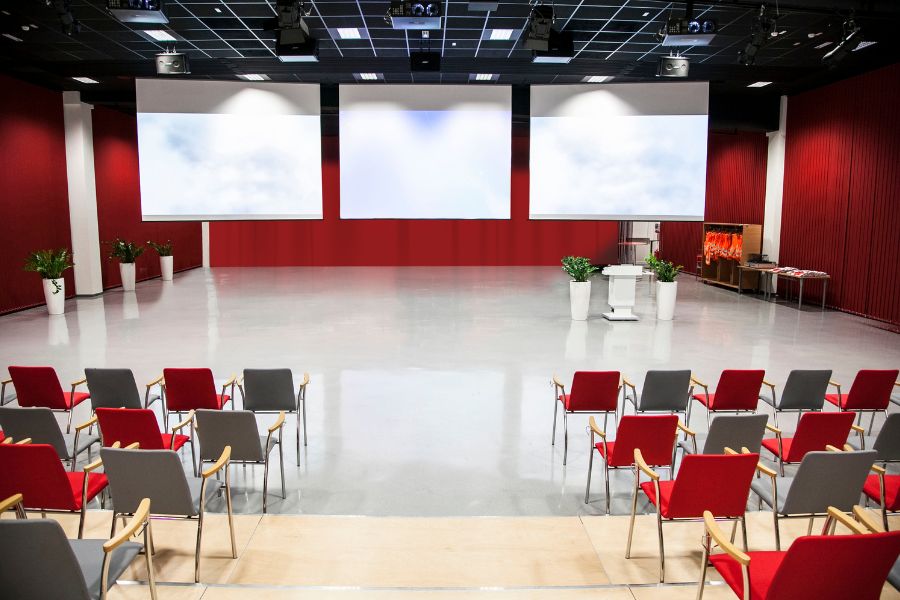 Conference room setup business meeting