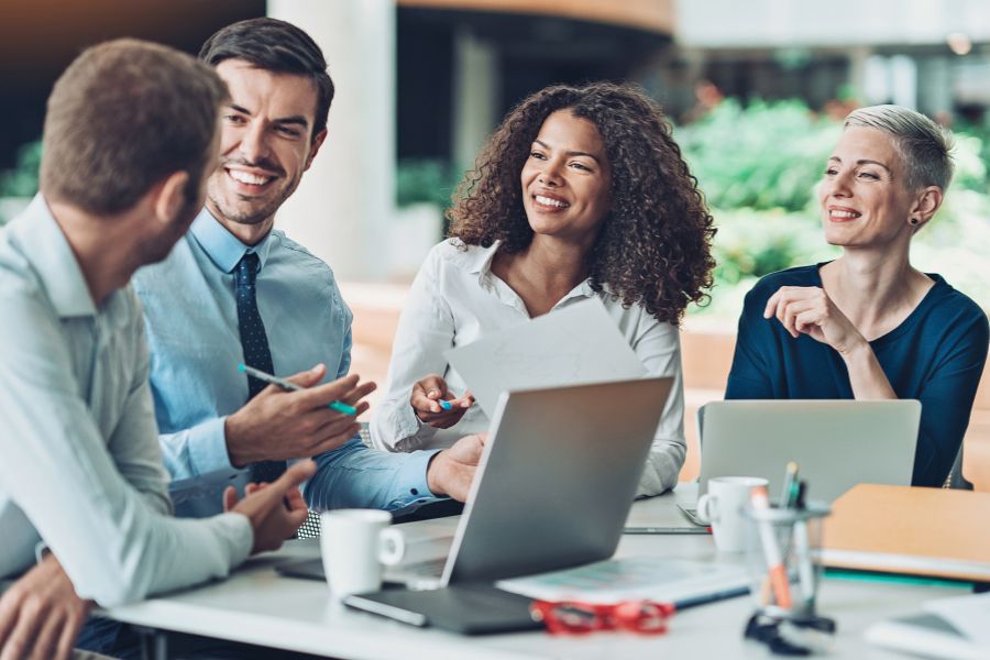 Team Collaboration During a Productive Business Meeting