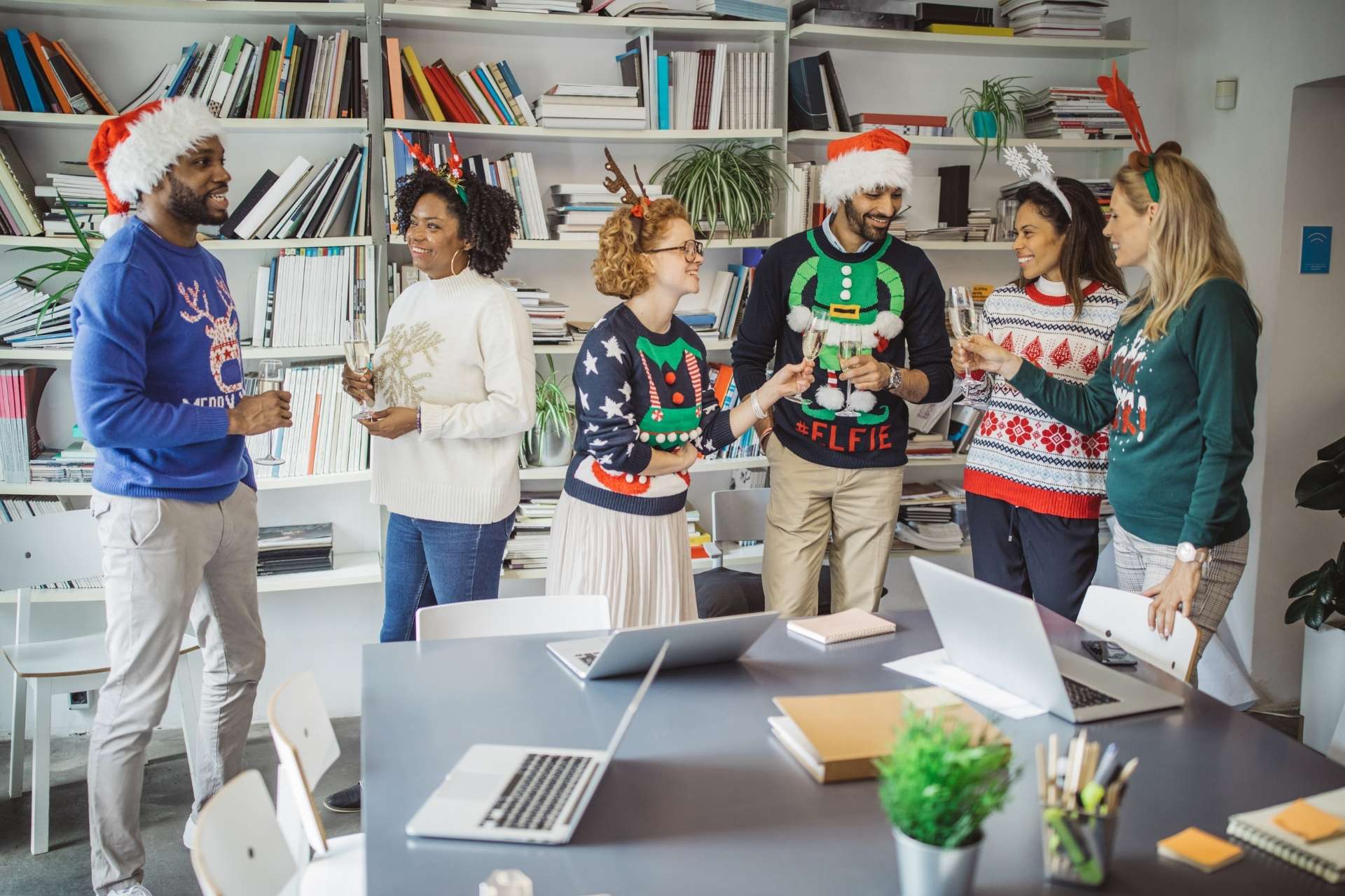 Ugly Christmas sweater runway show